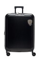 zwarte-synthetische-cabine-trolley-met-logo