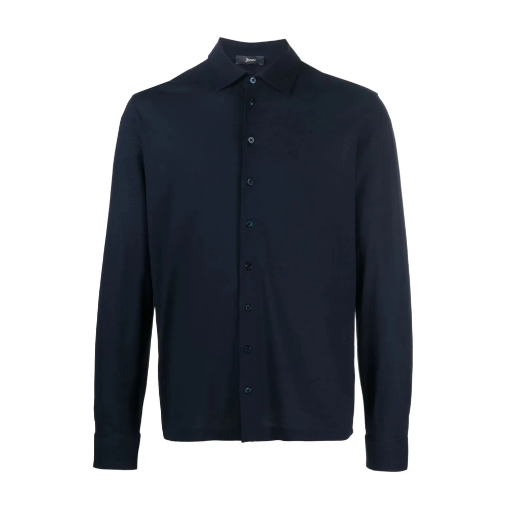 Herno Mannelijk Blauw Casual Overhemd