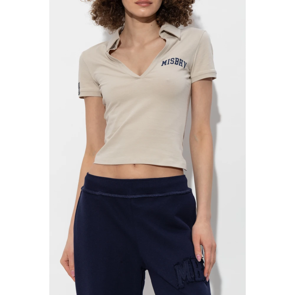 Misbhv T-shirt met logo Beige Dames