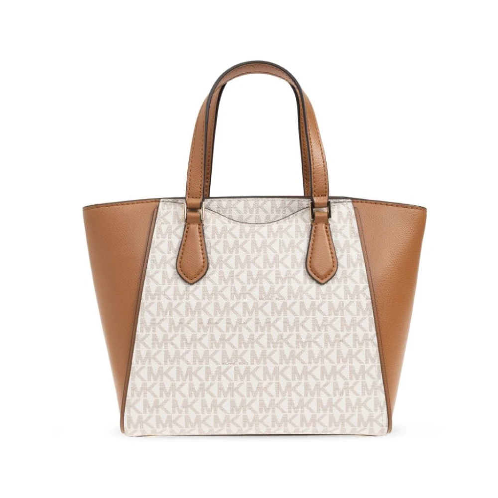 Michael Kors Schoudertas met Monogram Motief Beige Dames