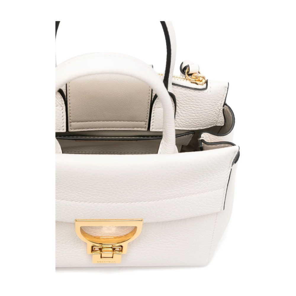 Coccinelle Witte Schoudertas met Magnetische Sluiting White Dames