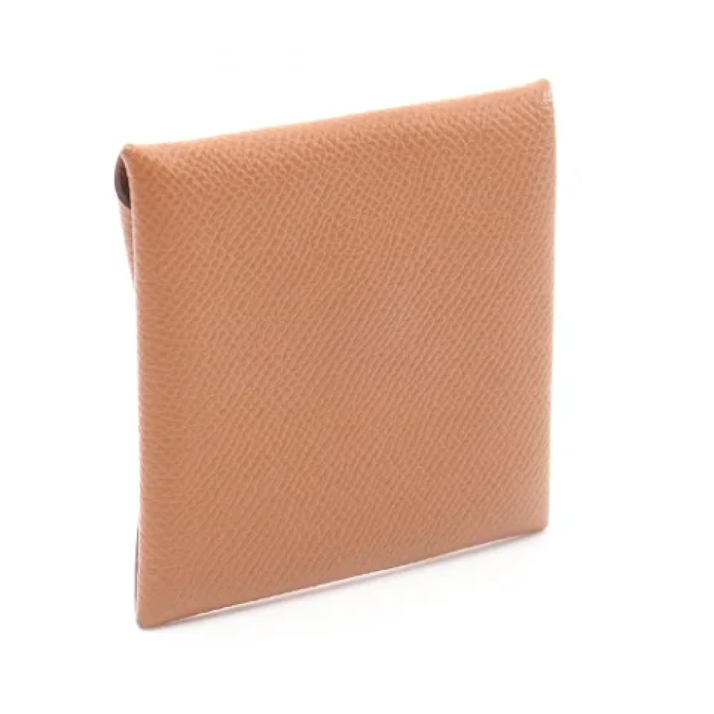 Hermès Vintage Pre-owned Leather wallets Beige Dames