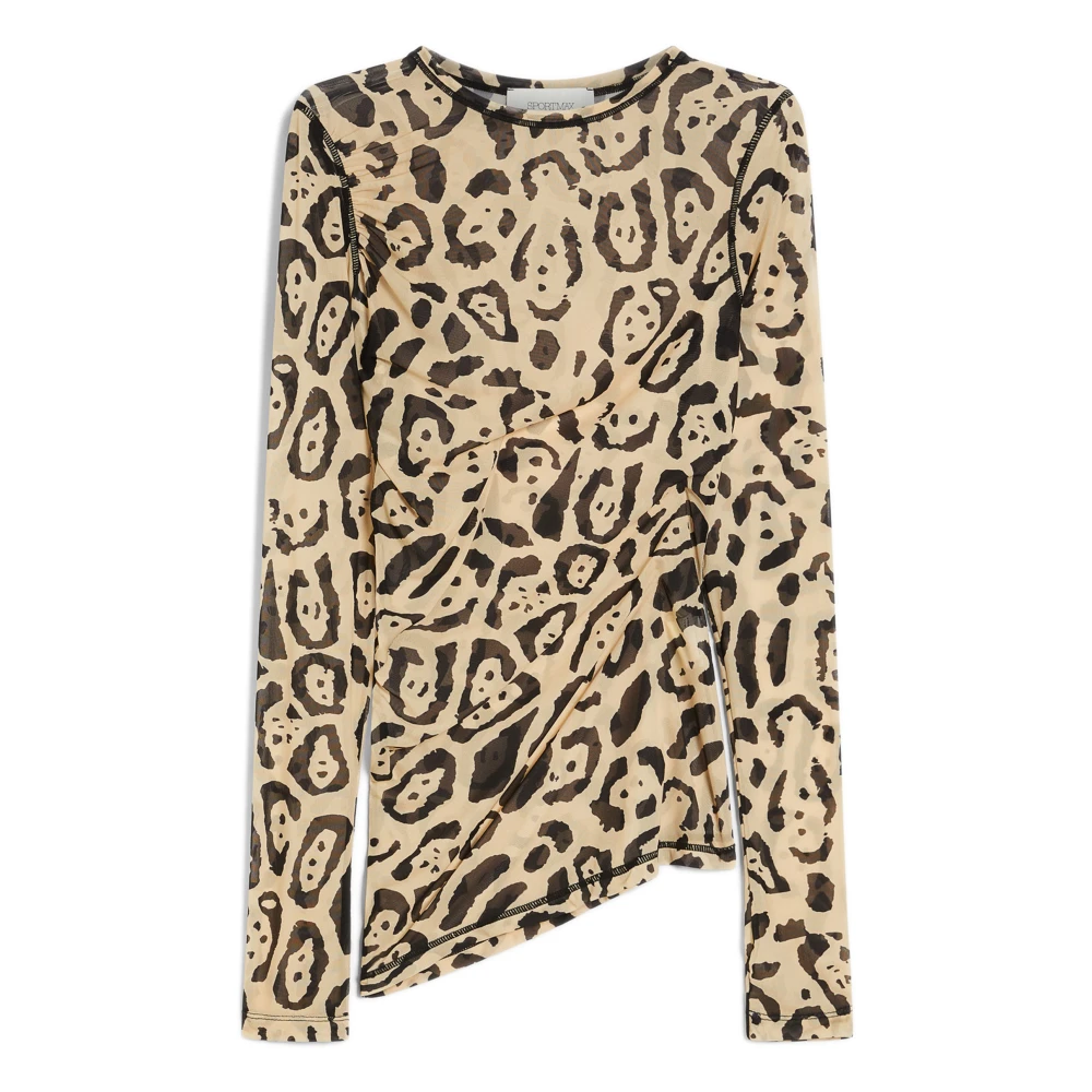 SPORTMAX Beige Lange Mouwen Aansluitende Polos Beige Dames
