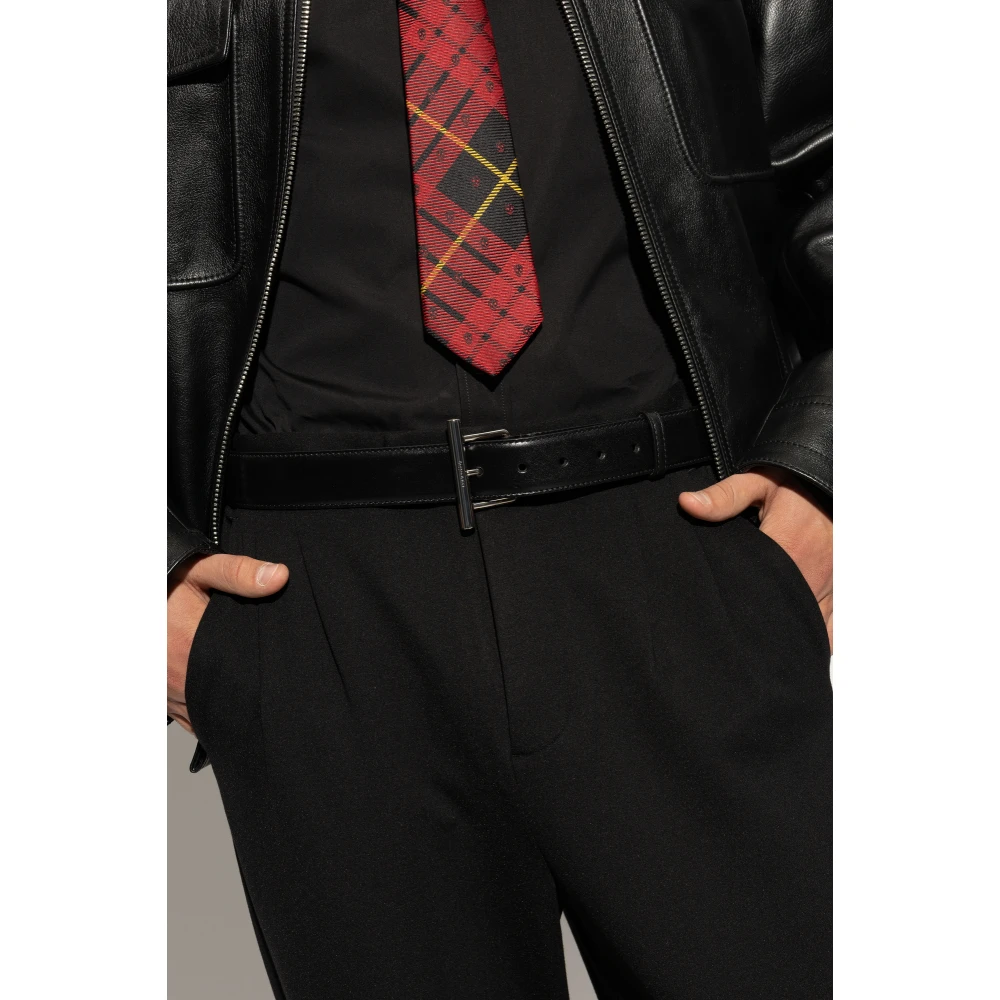 alexander mcqueen Leren riem Black Heren