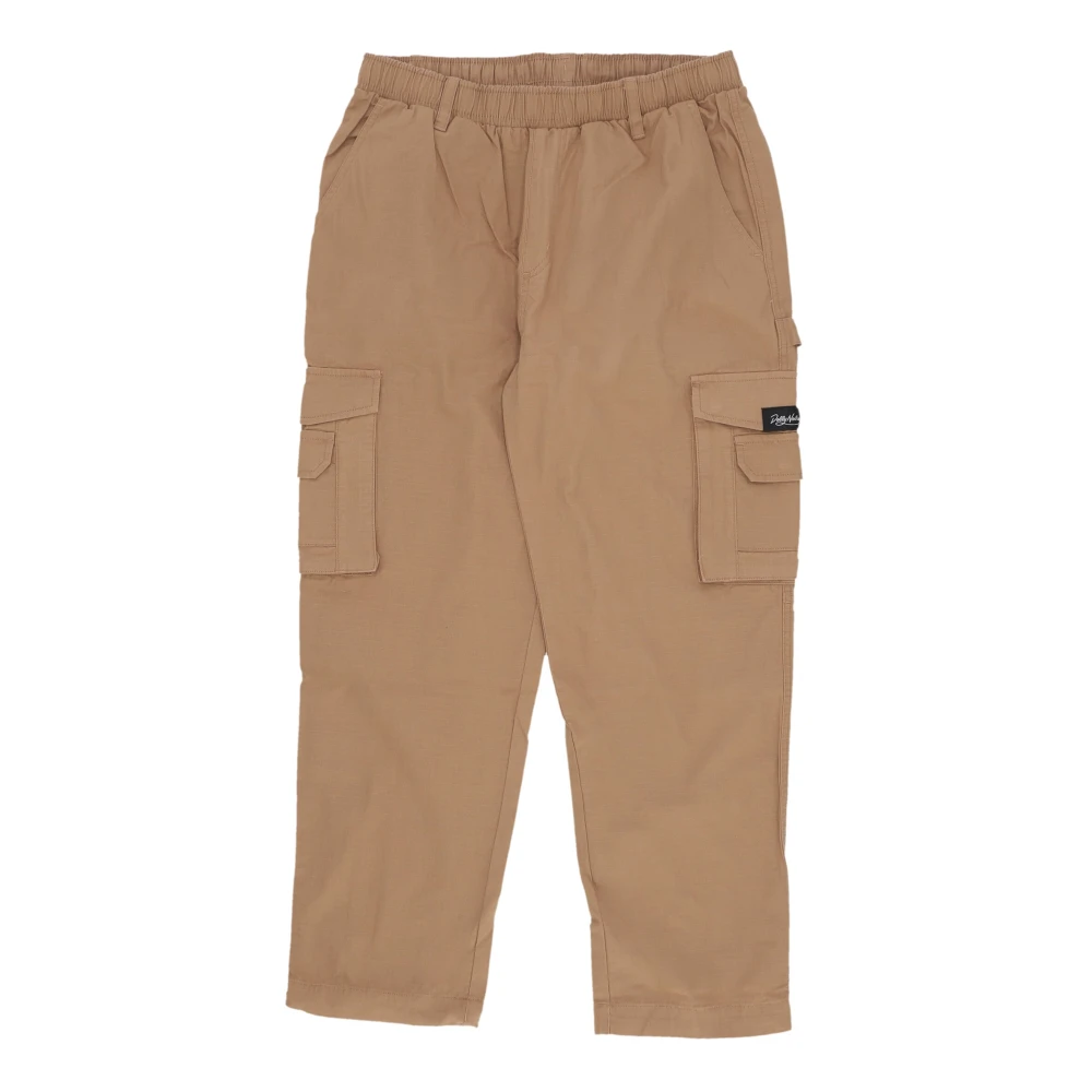 Dolly Noire Men's Beige Ripstop Baggy Cargo Trousers