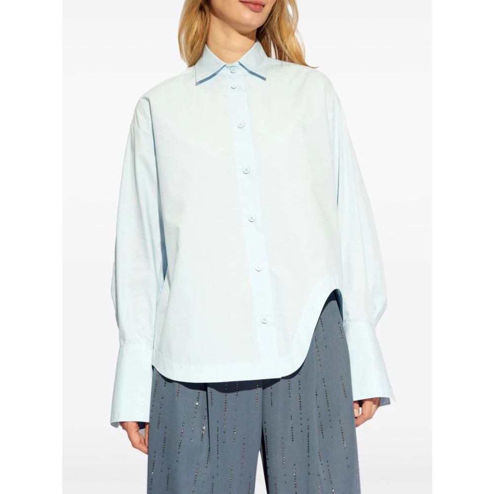 The Attico Blauwe parachute stof overhemd Blue Dames