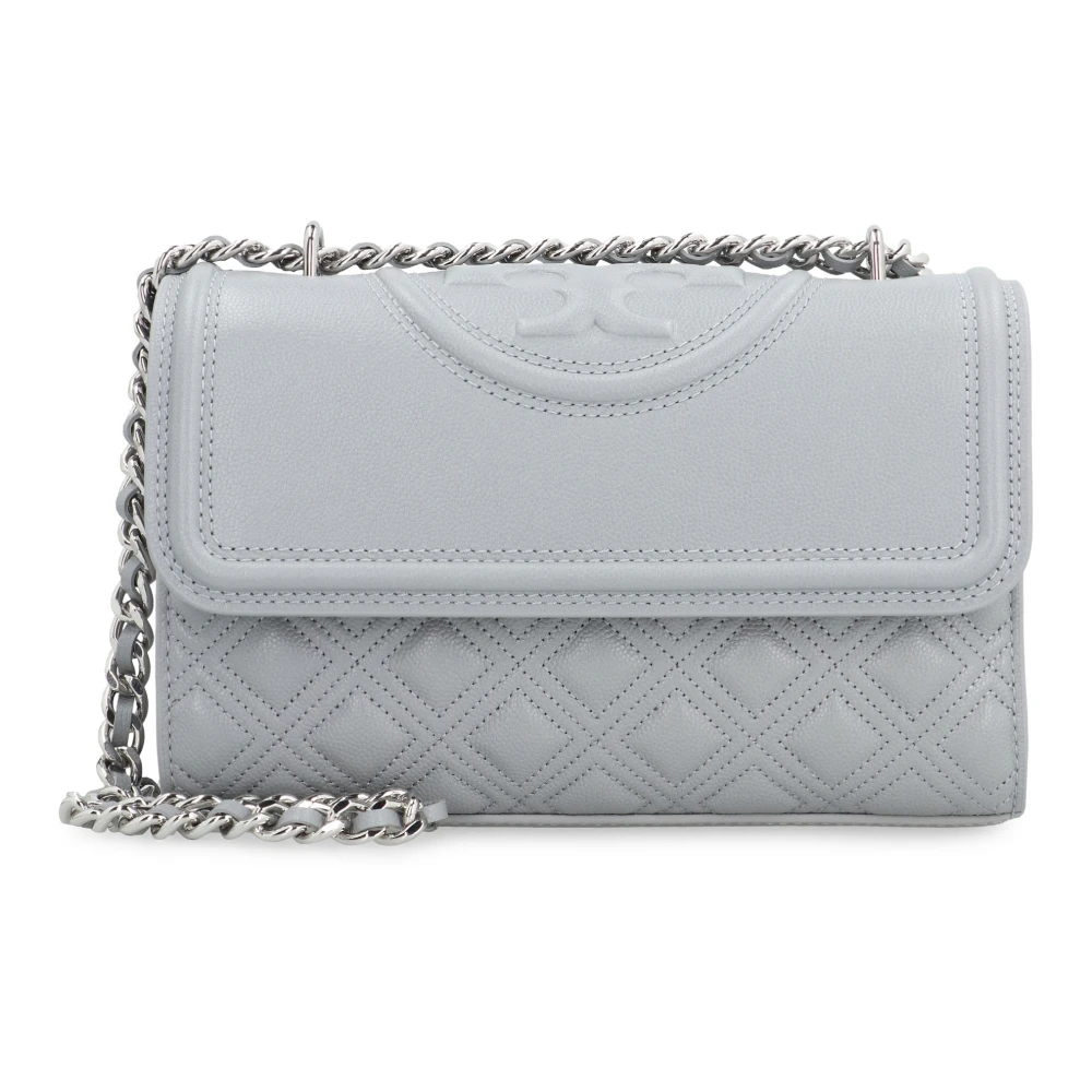 TORY BURCH Gewatteerde Leren Schoudertas Gray Dames
