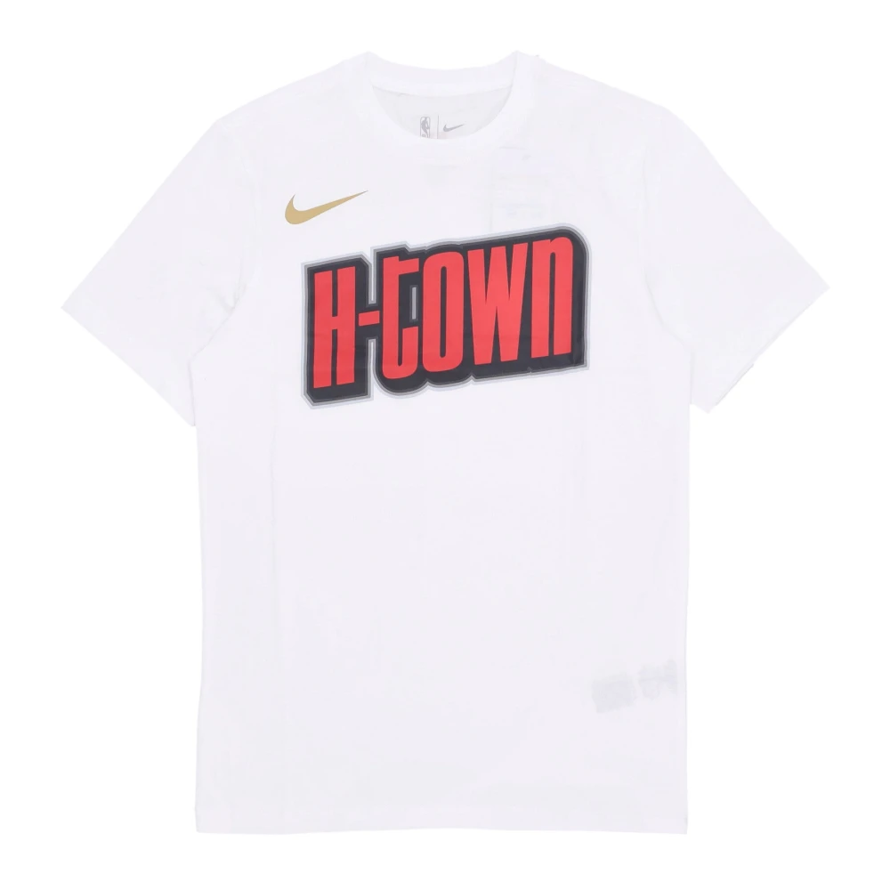 Nike White Houston Rockets City Edition Logo Tee - Male - Training - L - Sport