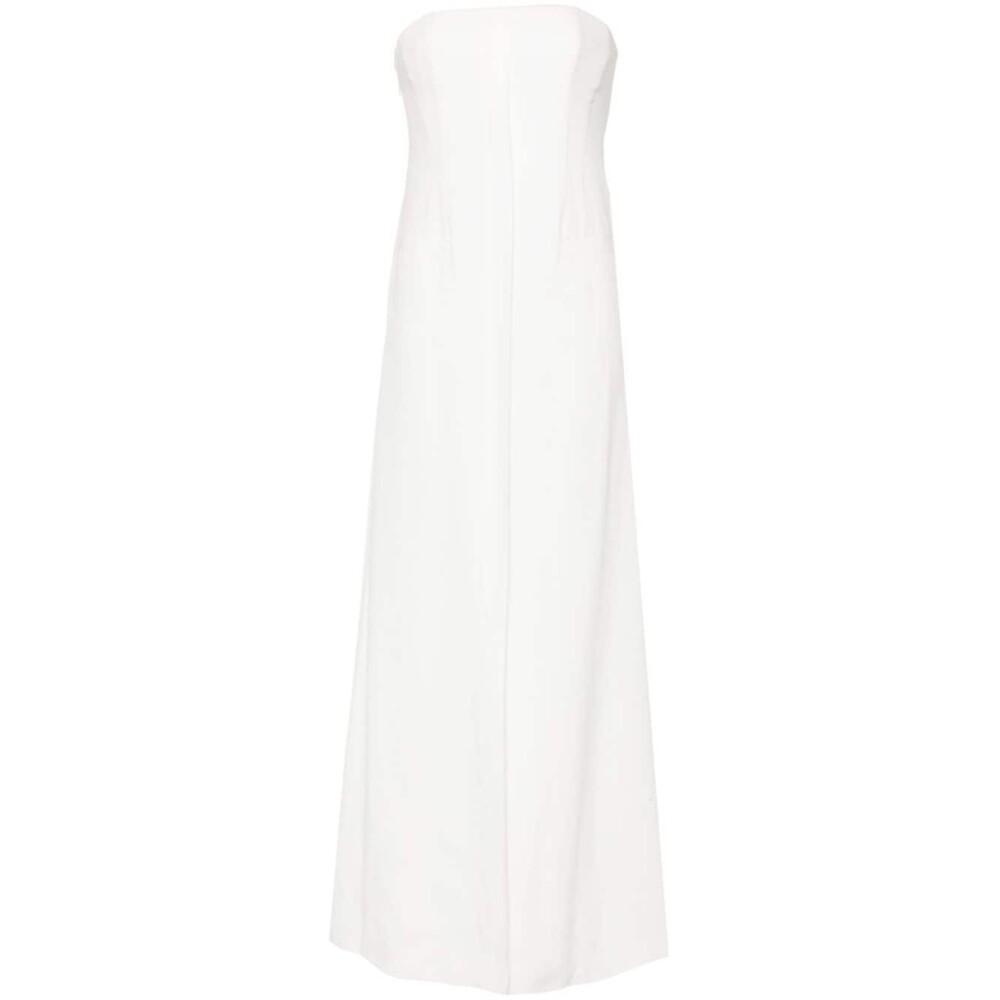 Witte Strapless Jurk met Plooien Alberta Ferretti Dames Miinto.be