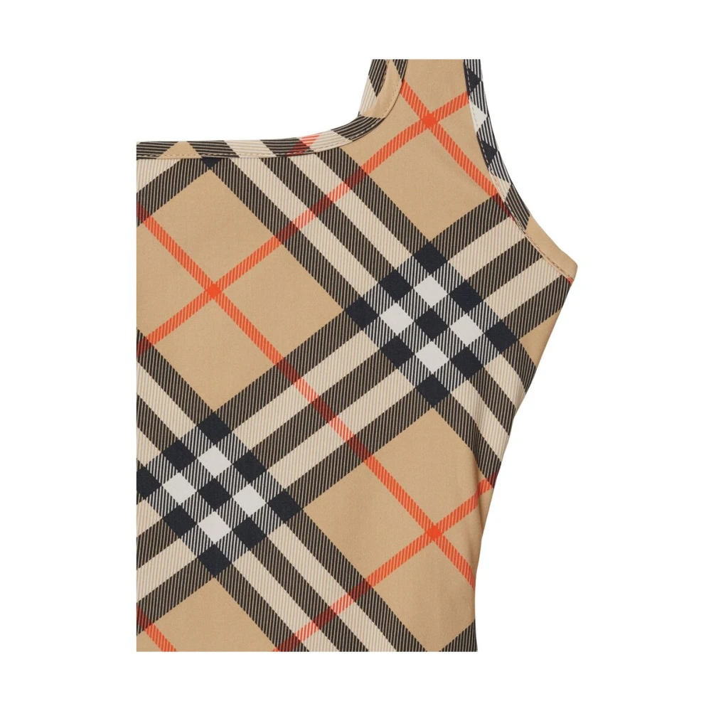 Burberry Geruit Patroon Strandkleding Slip-On Stijl Black Dames
