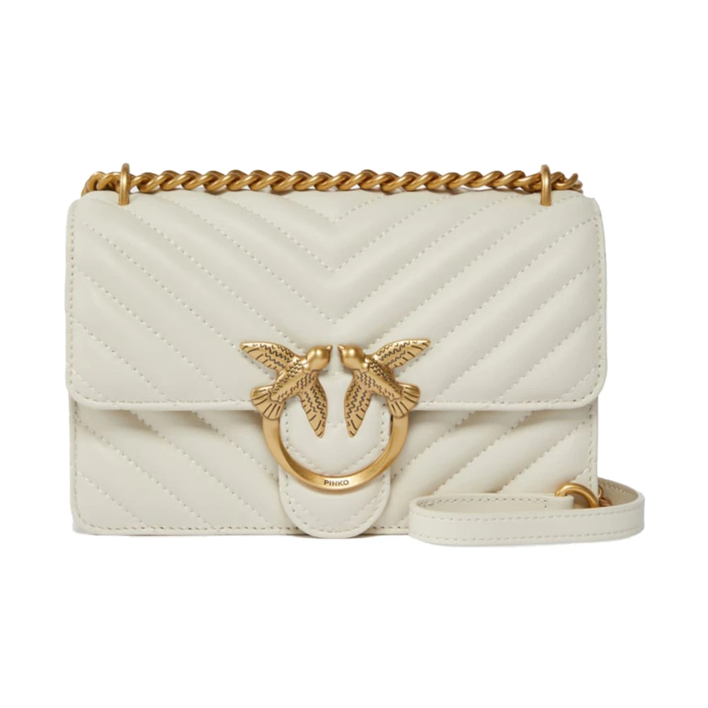 Pinko Mini Sac Chevron En Nappa De Mouton Femme Sacs Blanc  