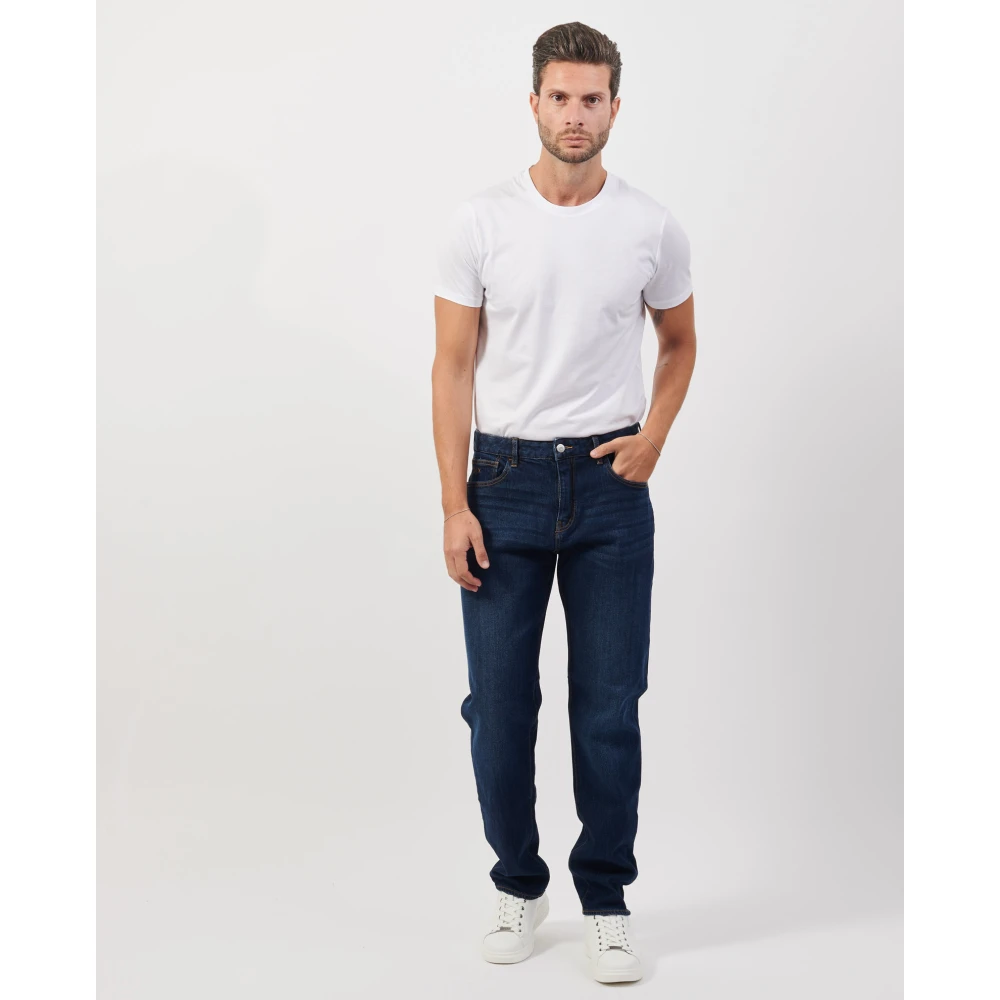 Armani Exchange Blue Denim Jeans Regular Fit Blue Heren