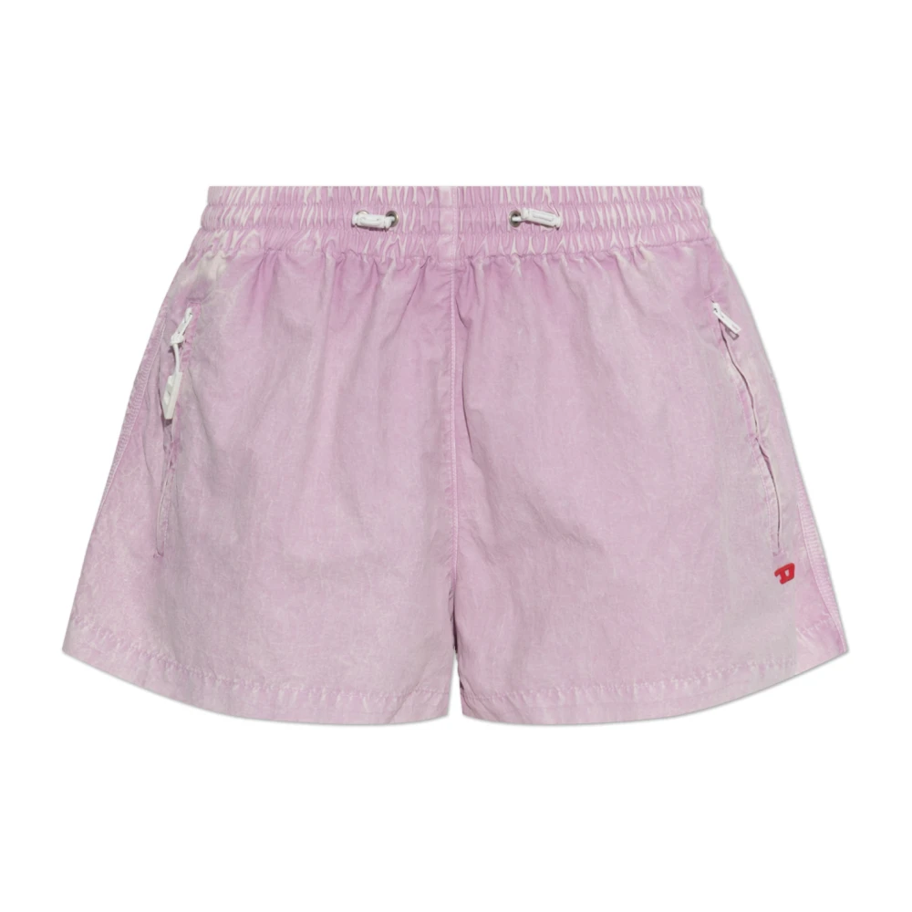 Diesel Vrouw Roze Korte Broeken Dames, 2XS, Nylon, S-Oul Shorts