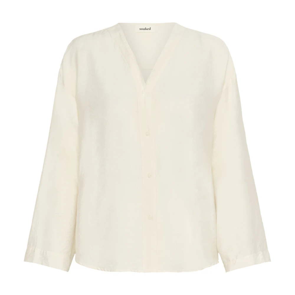 Soaked in Luxury Elegante V-Hals Blouse Whisper White Dames
