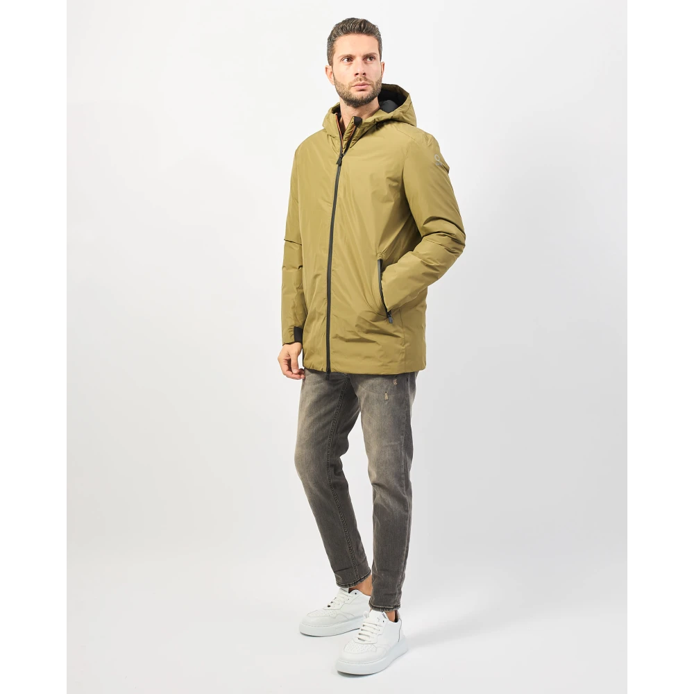 Suns Groene hoodie met ritssluiting zakken Green Heren
