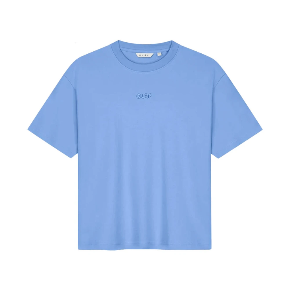 Olaf Hussein Retro Logo Boxy Tee T-shirt Blue Dames
