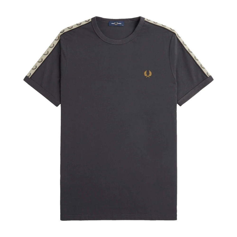 Fred Perry Ringer T-Shirt Anchor Grey Black Gray Heren
