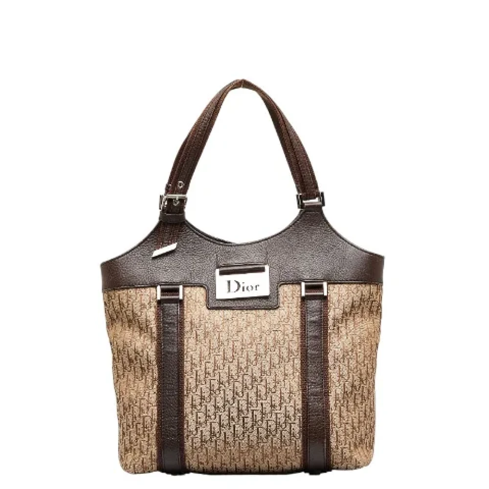 Dior Vintage Pre-owned Canvas handbags Beige Dames