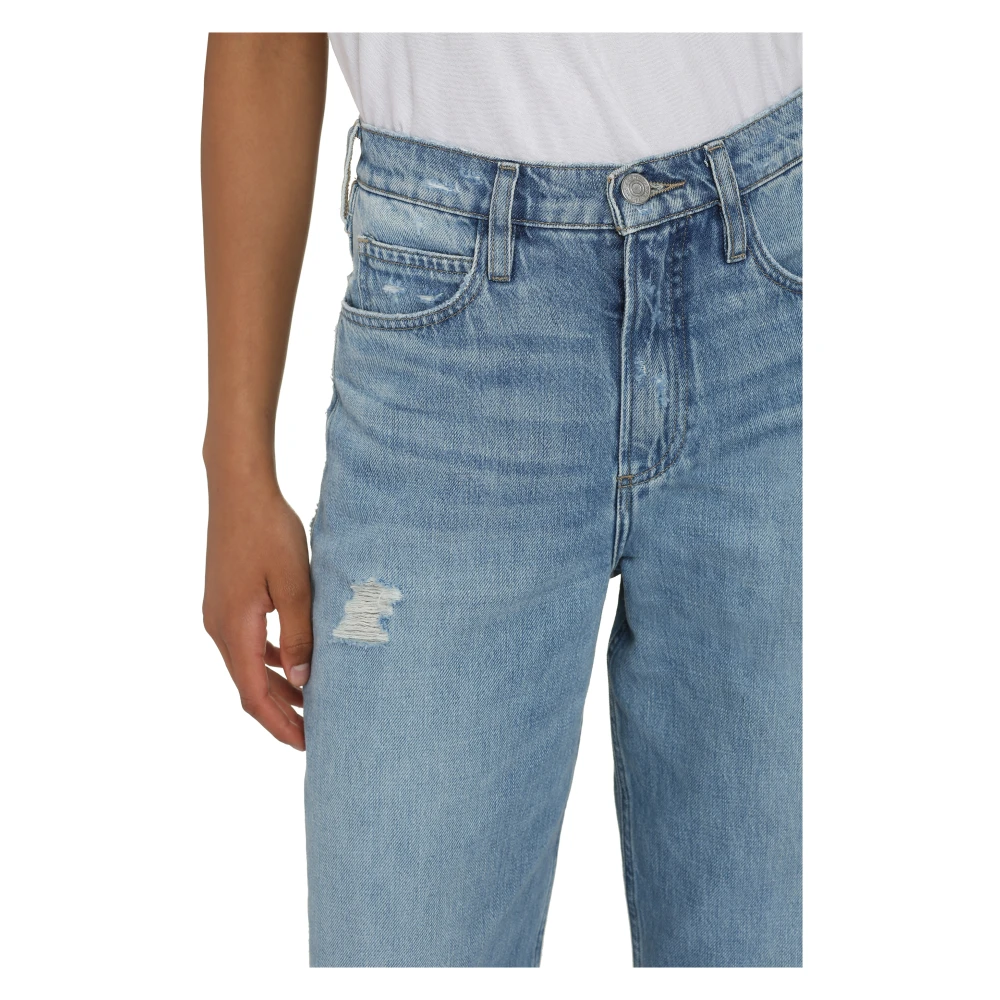 Frame Versleten Wide Leg Jeans Blue Dames