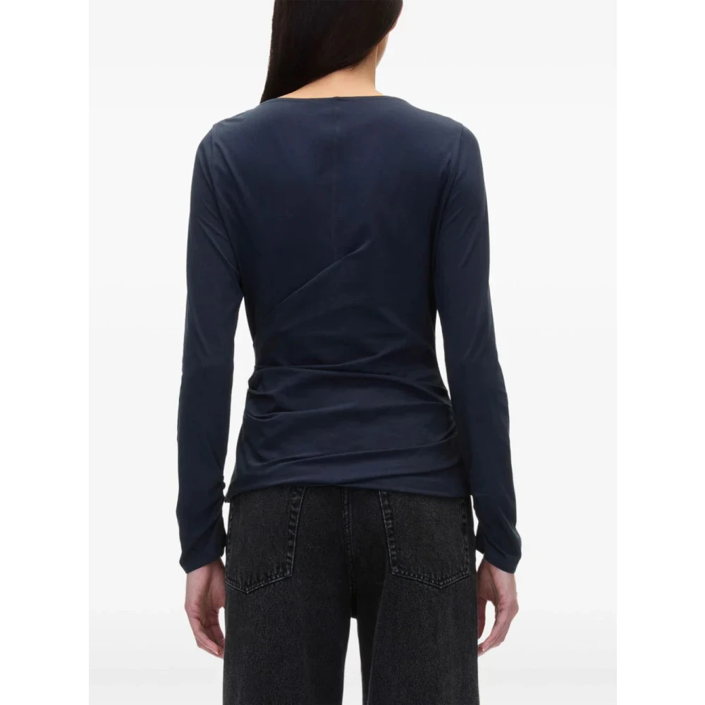 3.1 phillip lim Draped Boatneck Longsleeve T-shirt Blue Dames