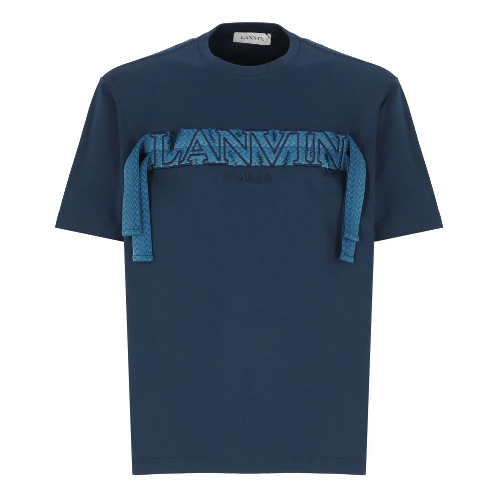 Lanvin Blauw Katoenen T-shirt en Polo Blue Heren