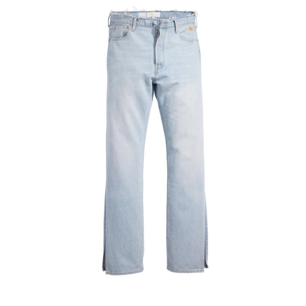 ERL Blauwe Katoenen Jeans met Ruwe Zoom Blue Heren