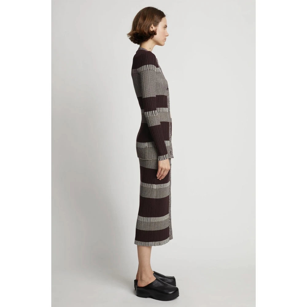Proenza Schouler Gestreepte Front-Button Midi Rok Multicolor Dames