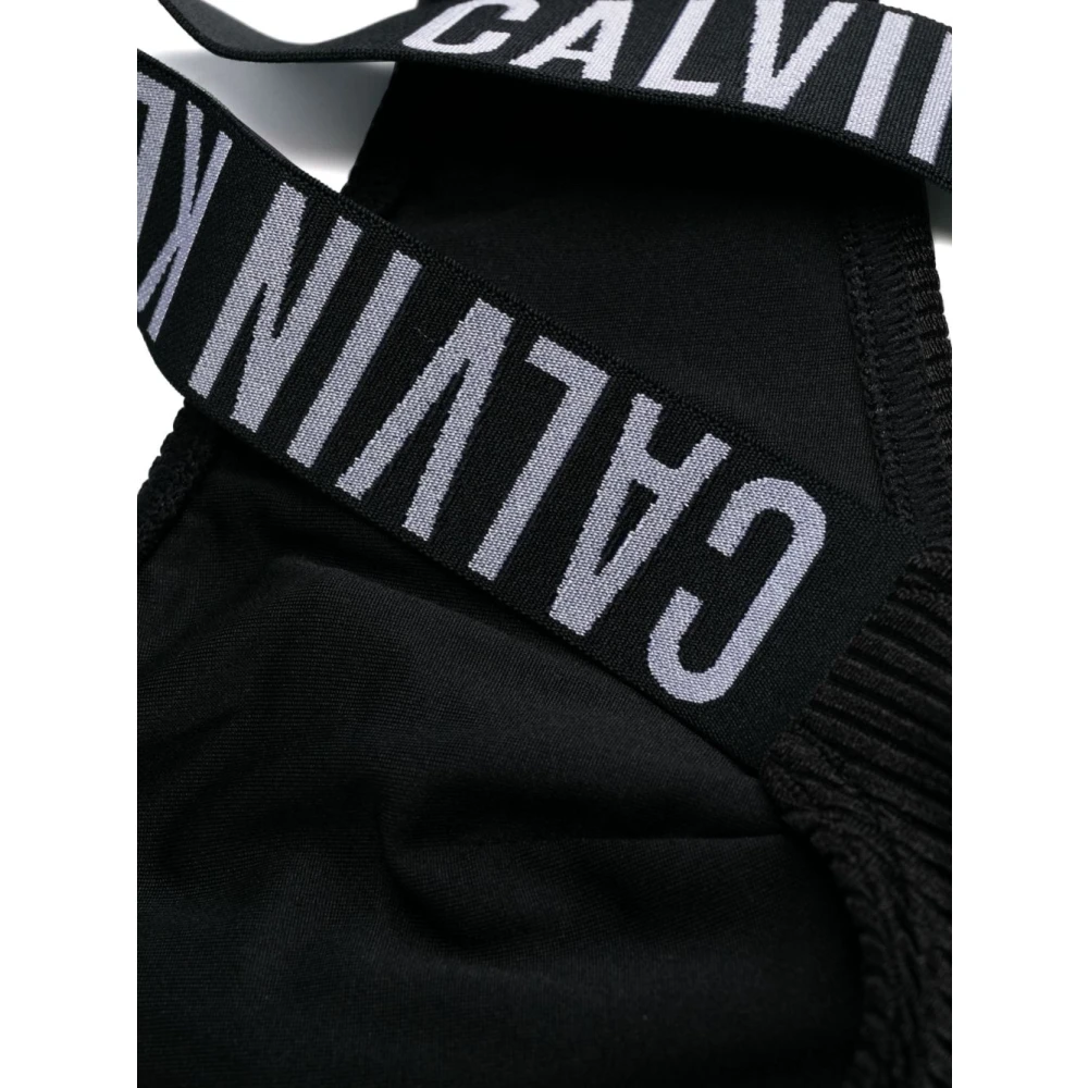 Calvin Klein Zwarte Zee Kleding met Geribbelde Textuur Black Dames