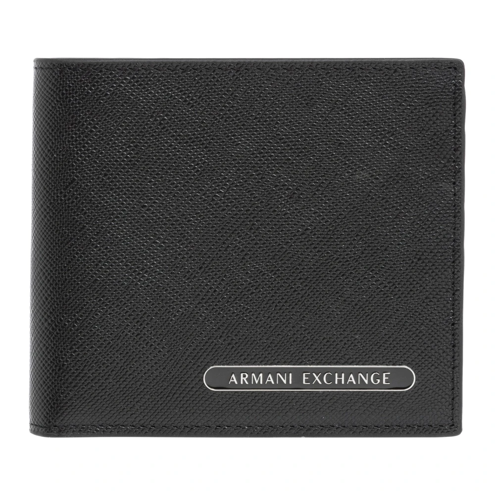 Armani Exchange Eenvoudige Portemonnee met Kaartsleuven Black Heren