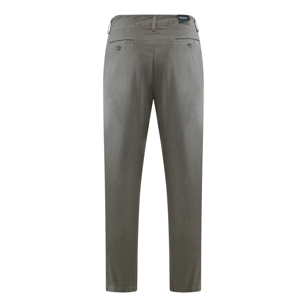 BomBoogie Chino broek in keperstof met microprint Gray Heren