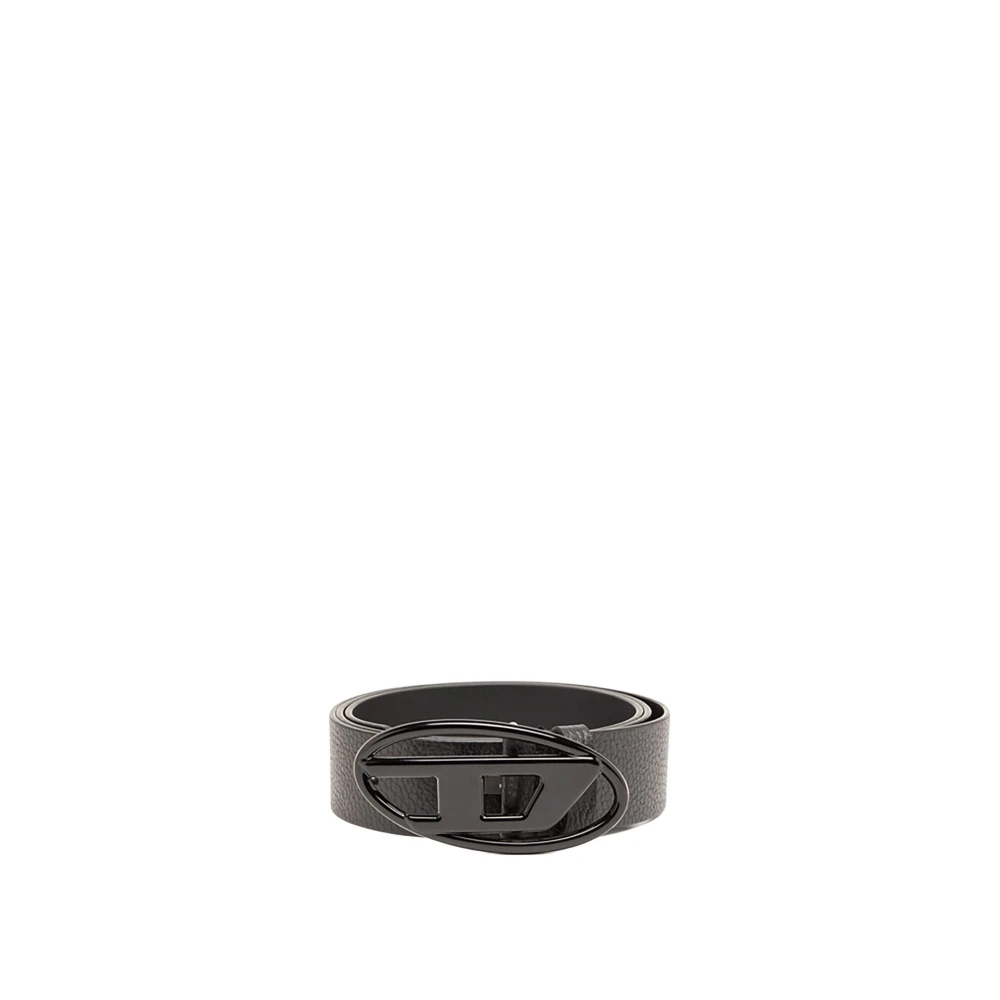Diesel Ovale D-Logo Riem Totaal Zwart Gray Heren