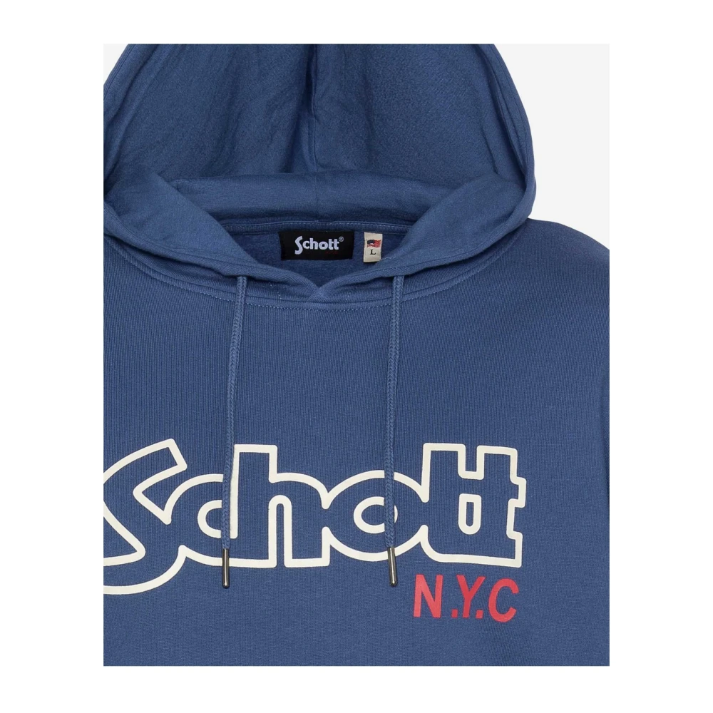 Schott NYC Iconische Sidney Hoodie Blauw Blue Heren