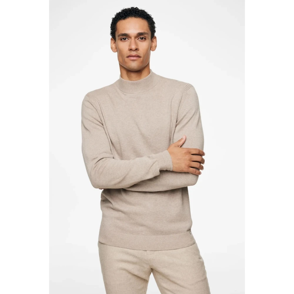 Gentiluomo Rol Kraag Trui Beige Heren