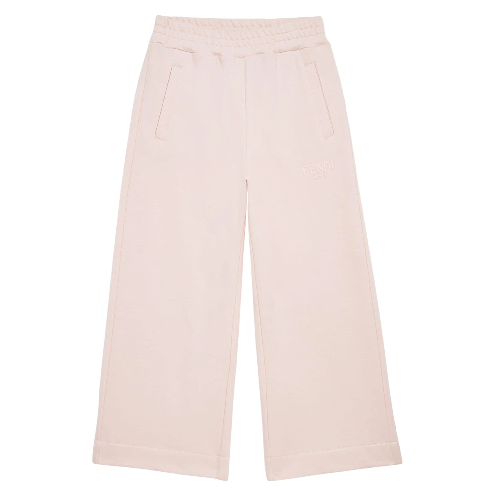 Fendi Rose Water Joggers In Pink - Female - Trousers - Pink - 6 Y - Kids