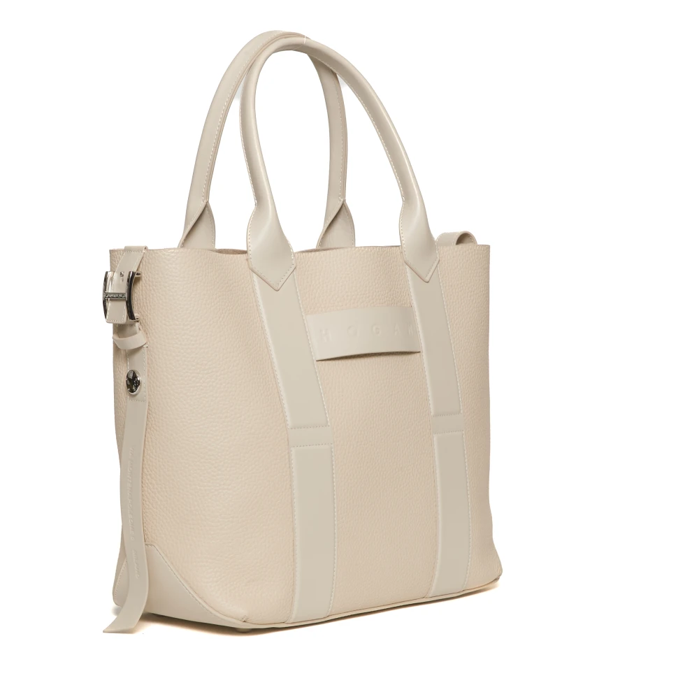 Hogan Elegante Script Shopping Handtas Ivoor White Dames