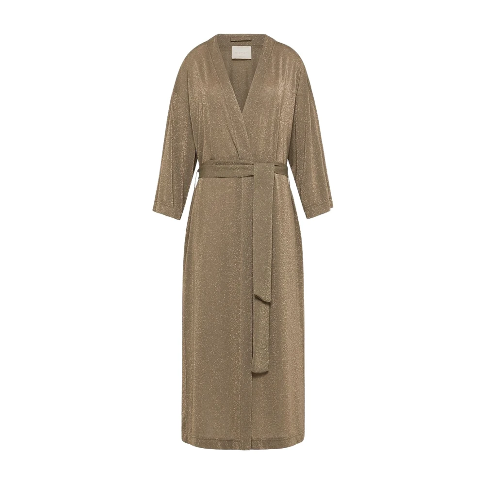 Momoni Lurex Jersey Duster Coat Brown Dames