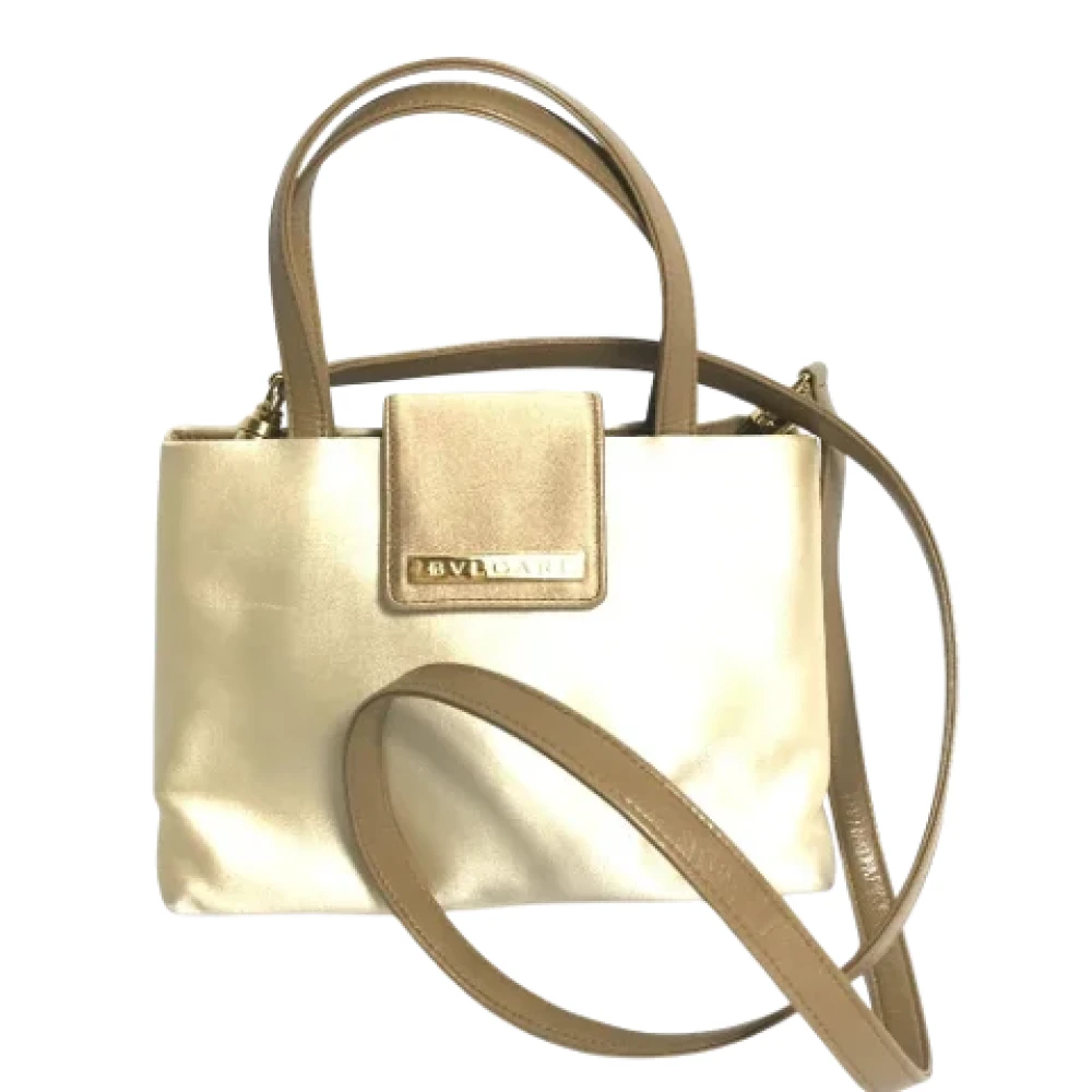Bvlgari Vintage Pre-owned Fabric shoulder-bags Beige Dames