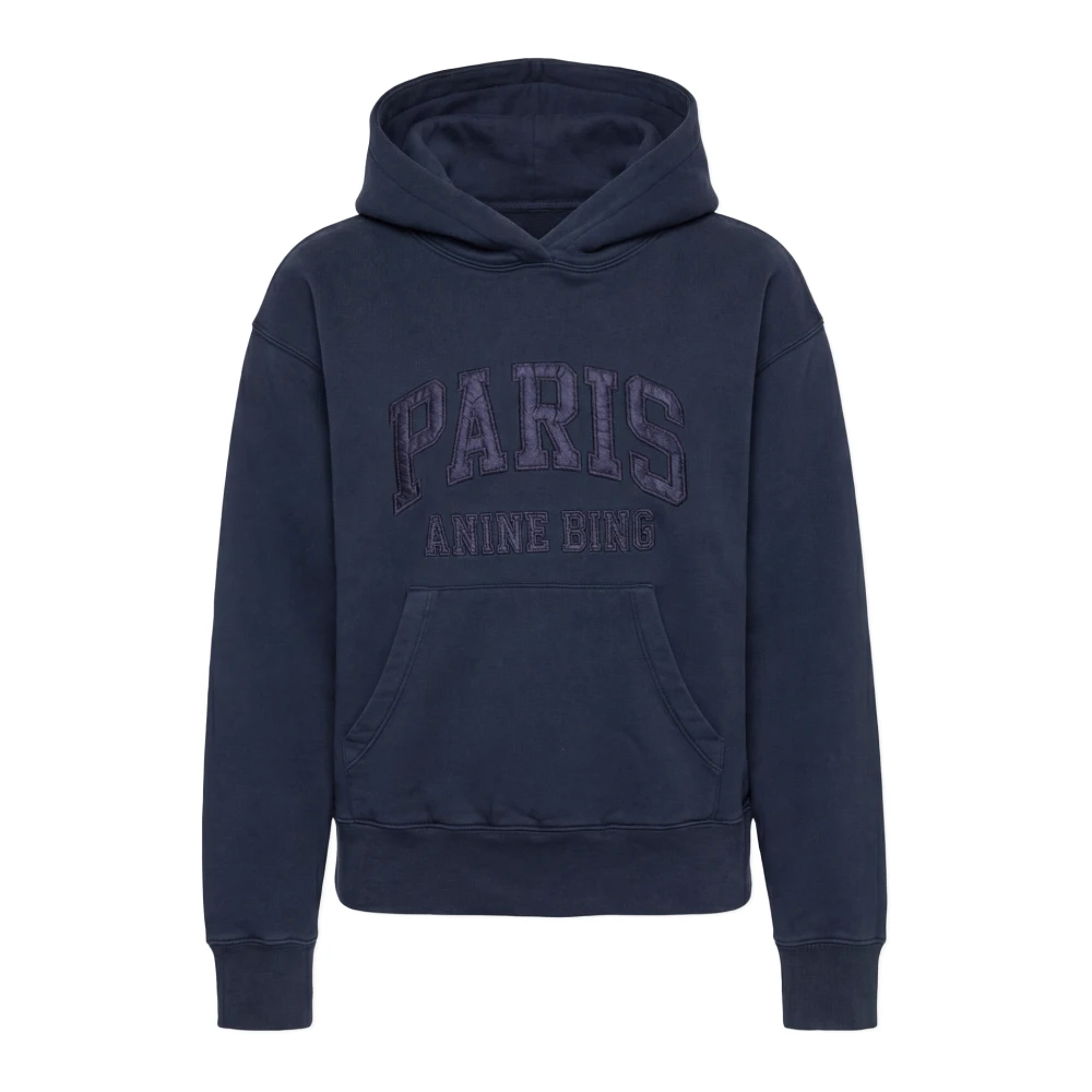 Anine Bing Debbie Shrunken Hoodie - Female - Hoodies - Blue - M - Sweatshirts & Hoodies
