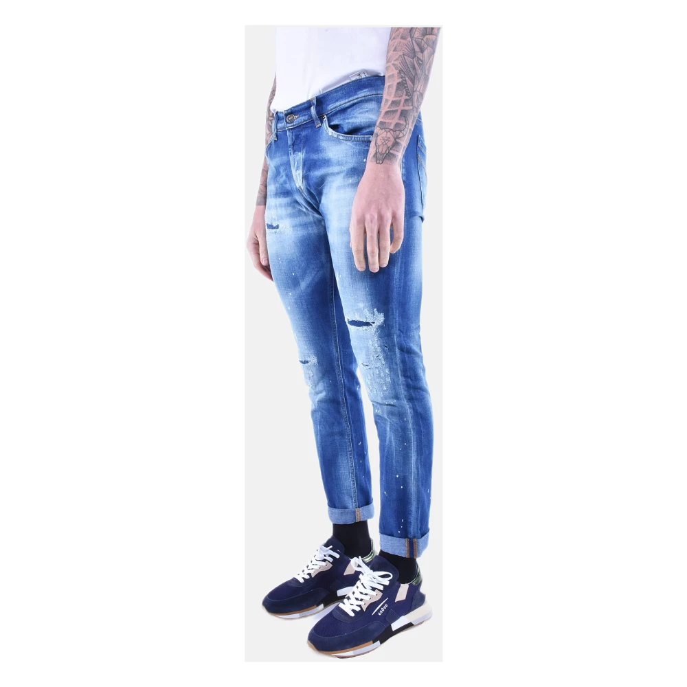 Dondup Skinny Ripped Jeans Blue Heren
