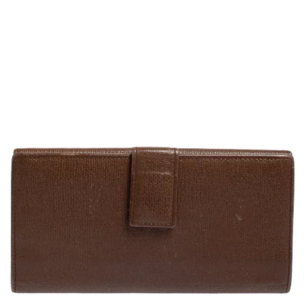 Yves Saint Laurent Vintage Pre-owned Leather wallets Brown Dames