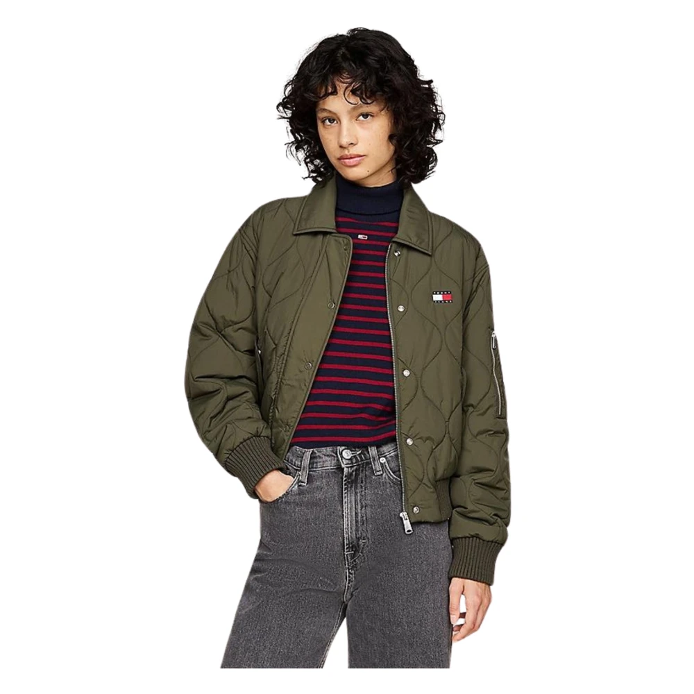 Tommy Hilfiger Waterafstotende Gewatteerde Bomberjack Green Dames