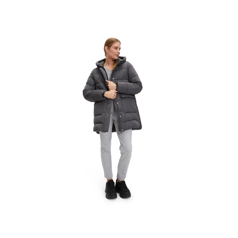 Cartoon Warme Winter Pufferjas Gray Dames