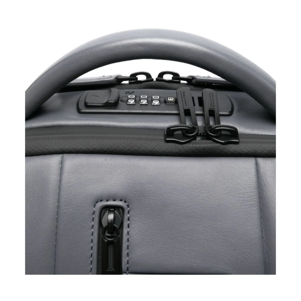 Piquadro Grijze leren tas met RFID-bescherming Gray Unisex