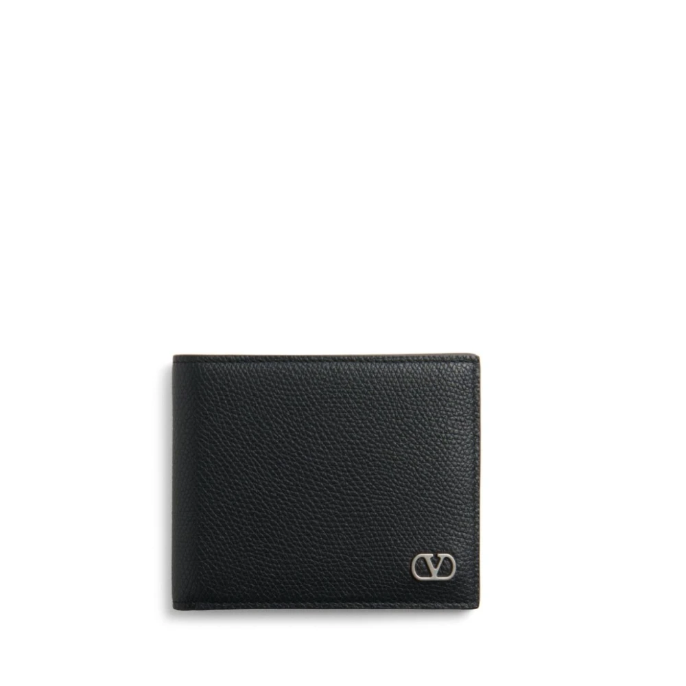 Valentino Garavani Zwarte VLogo Signature Leren Portemonnee Black Heren