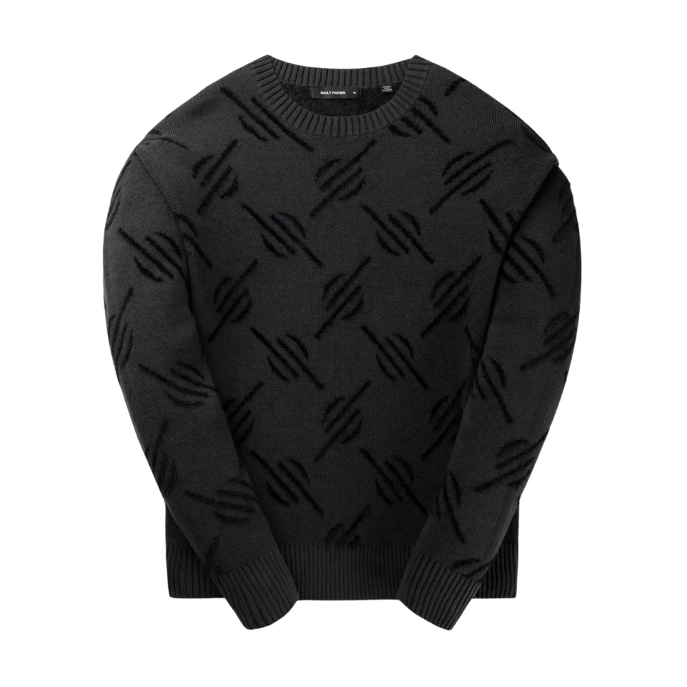 Daily Paper Zwart Jacquard Gebreide Trui Black Heren