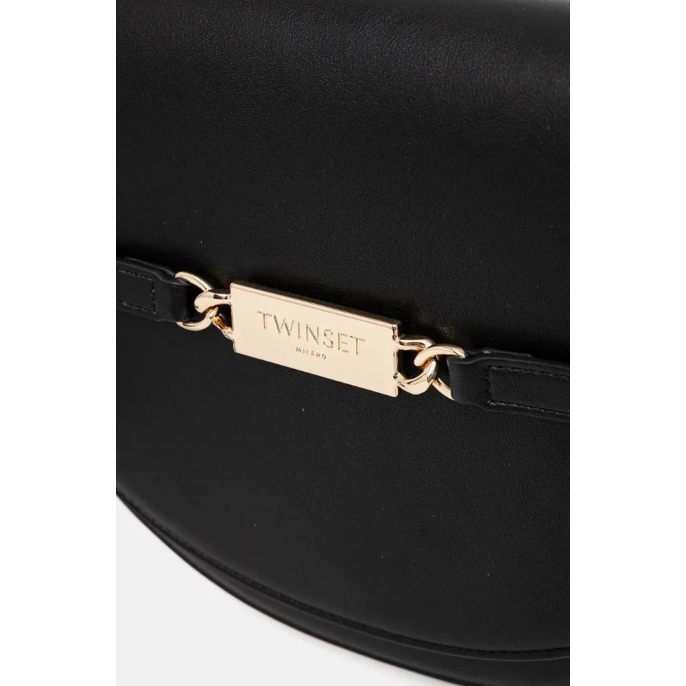 Twinset Schoudertas met logoplaat Black Dames
