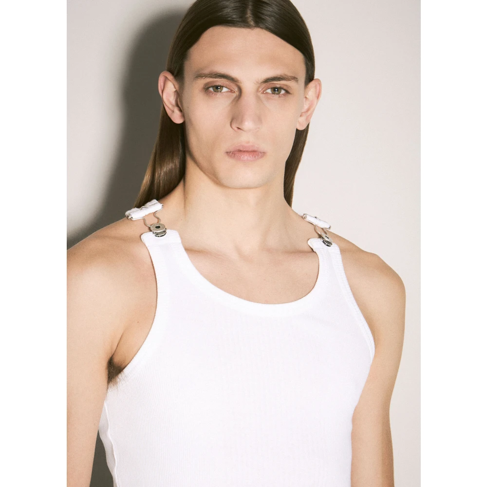 Jean Paul Gaultier Gesp Rib Tank Top White Heren