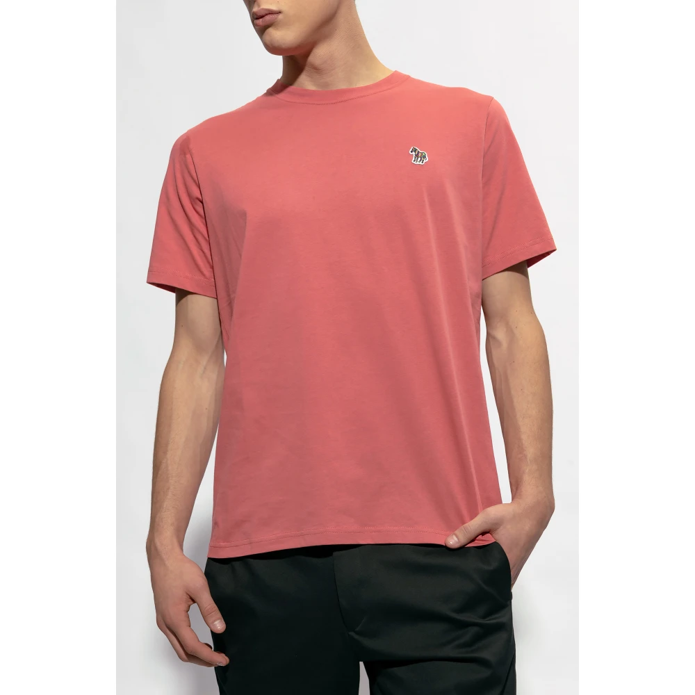 PS By Paul Smith T-shirt met logo patch Pink Heren
