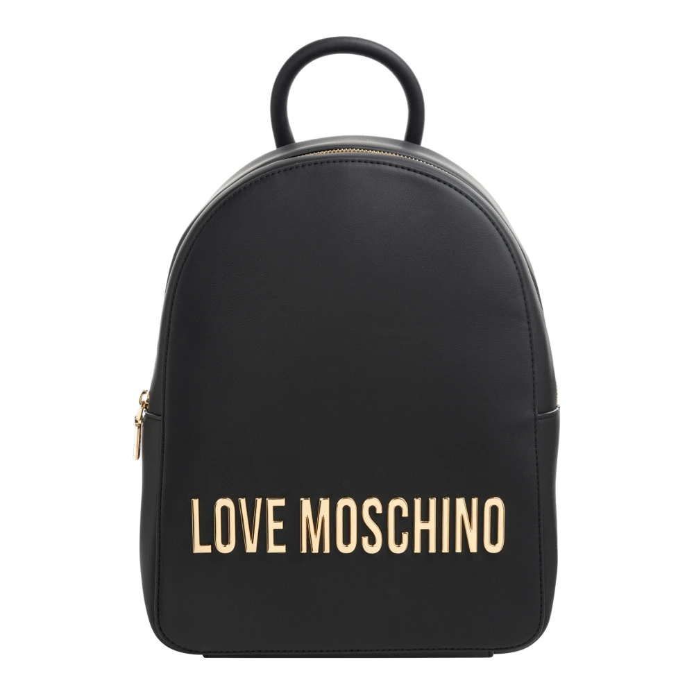 Love Moschino Women's Black Stylish Lettering Backpack With Logo - Backpacks - One Size - Bags