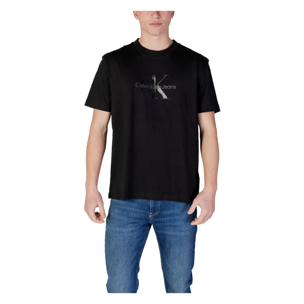 Calvin Klein Jeans Moderne Bedrukt Katoenen T-Shirt Black Heren